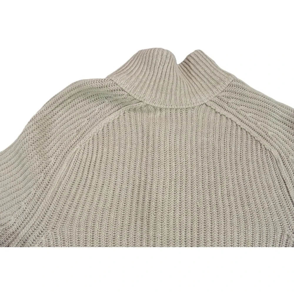 Banana Republic Linen Sweater Men S Beige Ribbed Full Zip Mock Neck Cardigan Top